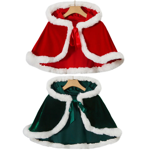 Christmas Velvet Shawl Cloak Cape Robe Costume For Halloween Party