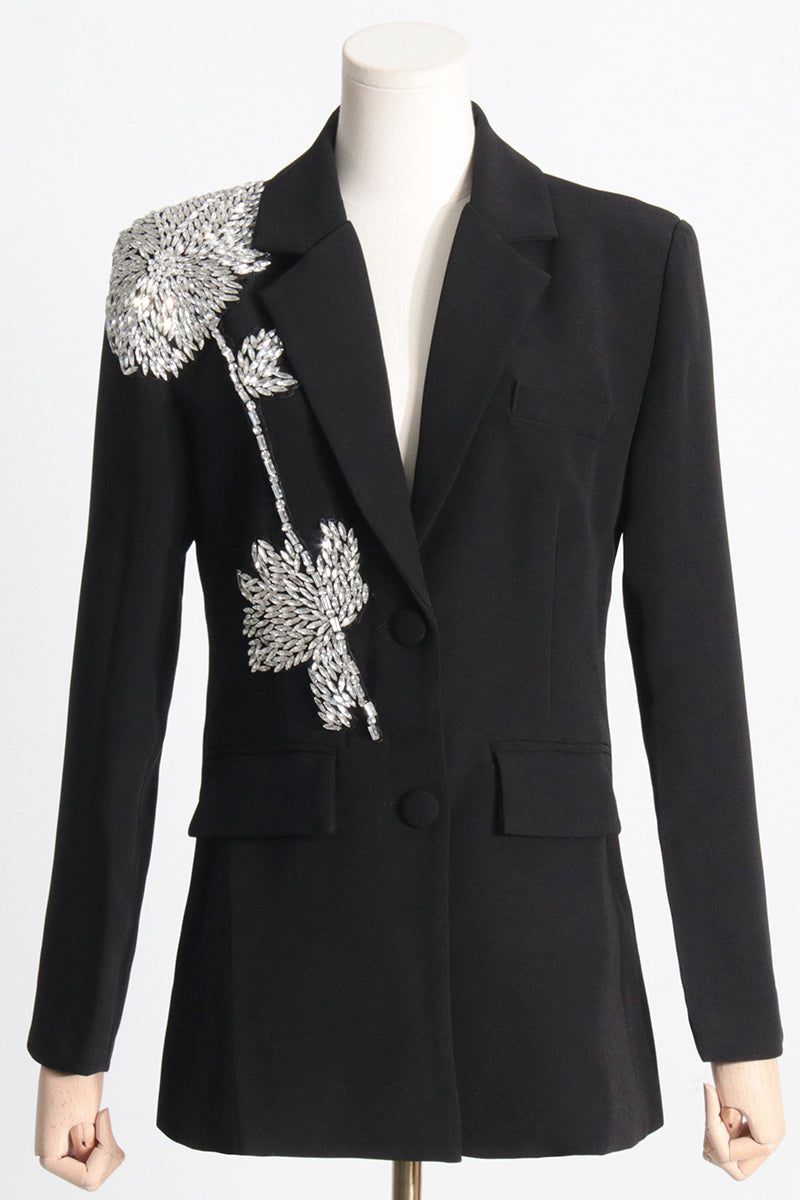 Jacke mit Strass-Detail in Schwarz