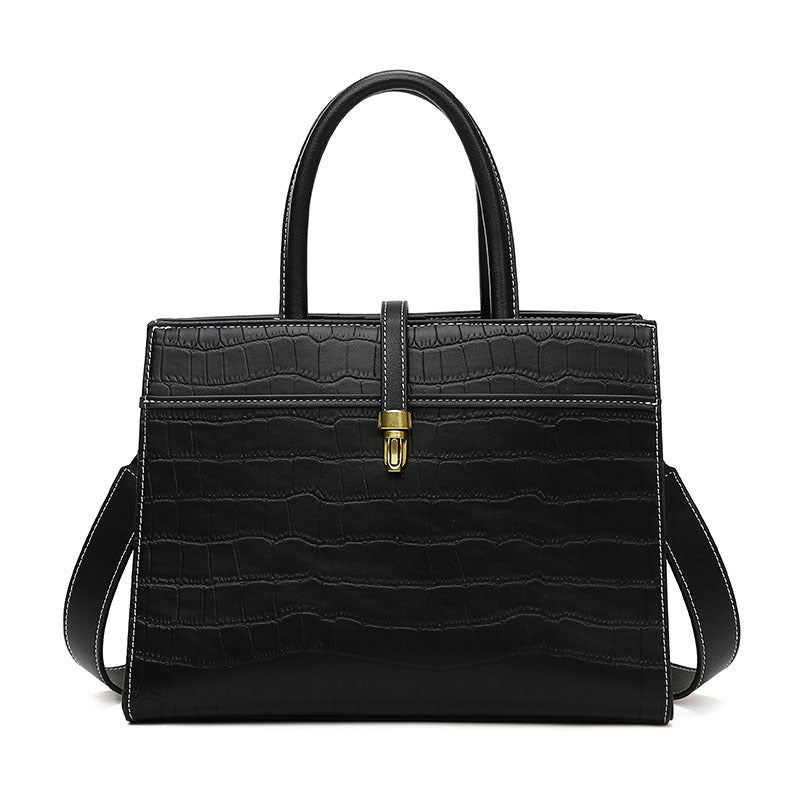 Sac à main motif crocodile texture dame simple bureau grande capacité coréen occidental sac fourre-tout 