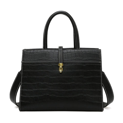 Sac à main motif crocodile texture dame simple bureau grande capacité coréen occidental sac fourre-tout 