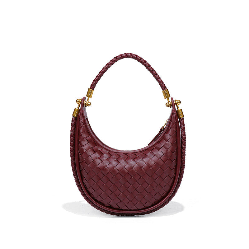 Sac à bandoulière rétro en tricot avec ceinture et sac à main en forme de croissant 