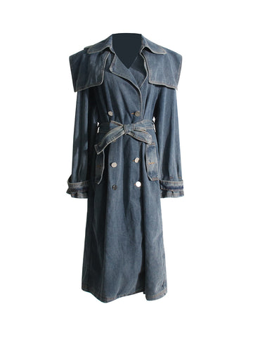 Slimming Denim Trench Coat