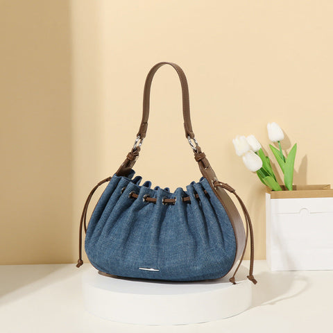 Maillard Intérêt Spécial Design Urbain Simple Rétro Sacs Cordon Contraste Couleur Irrégulier Asymétrique Selenodont Sac Sous Les Aisselles 