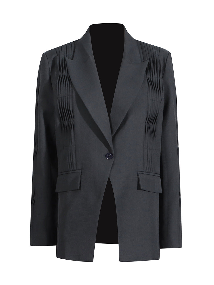 Blazer plissé à manches longues