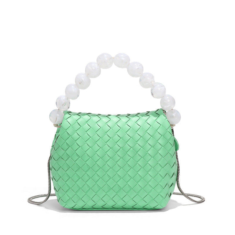Sac à main en verre tissé vintage Niche All Match Sac à bandoulière Sac à bandoulière simple et tendance pour femmes 