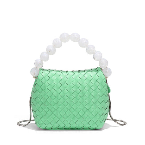 Sac à main en verre tissé vintage Niche All Match Sac à bandoulière Sac à bandoulière simple et tendance pour femmes 