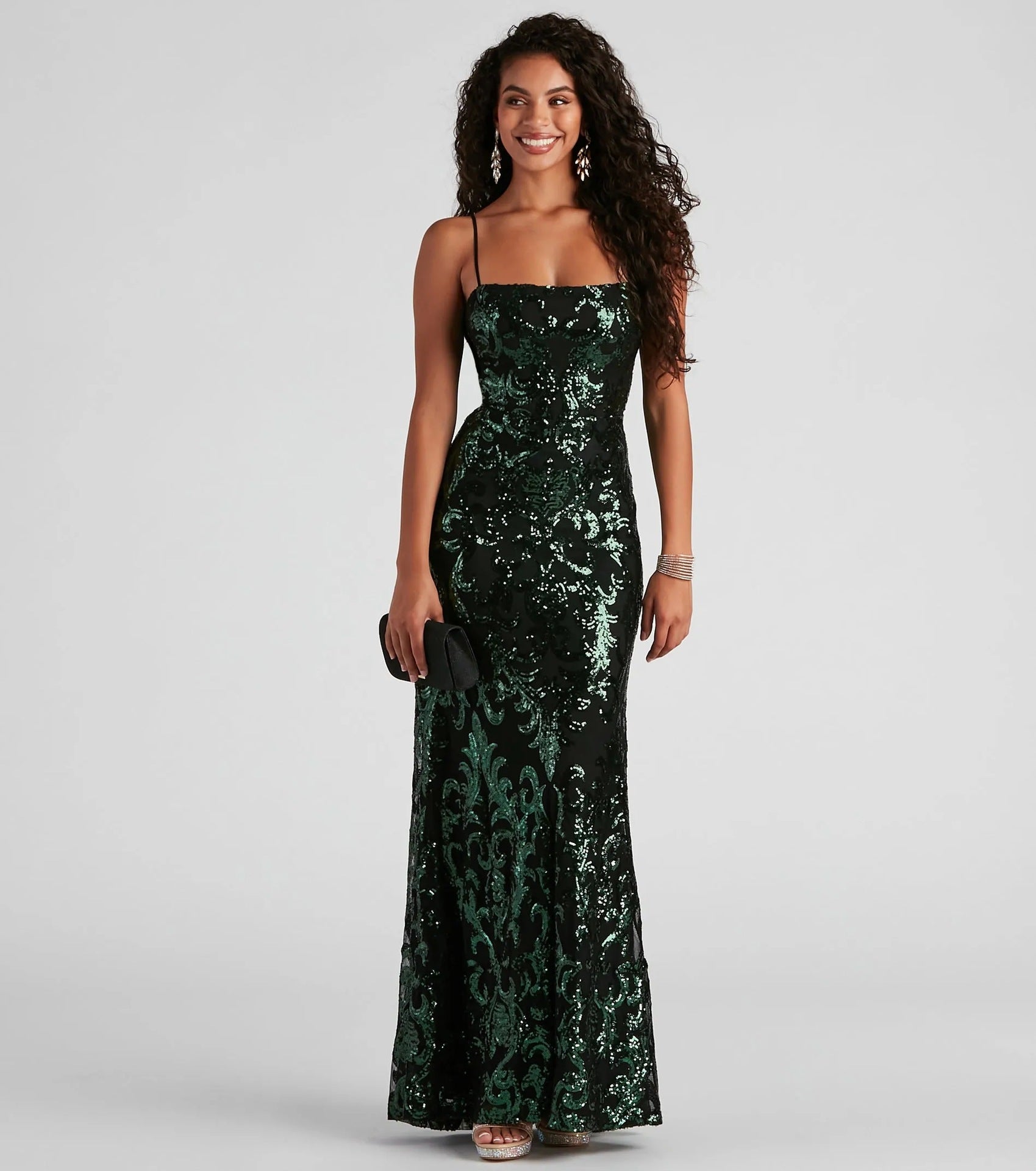 Taisia ​​– Formelles Kleid mit Pailletten und Volant