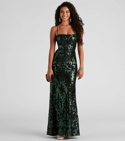 Taisia ​​– Formelles Kleid mit Pailletten und Volant