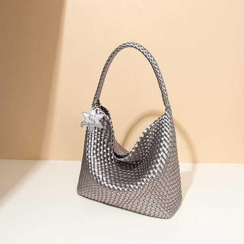 Sac fourre-tout de grande capacité avec design à la main, décontracté, à une épaule, ornements, sac de bureau 