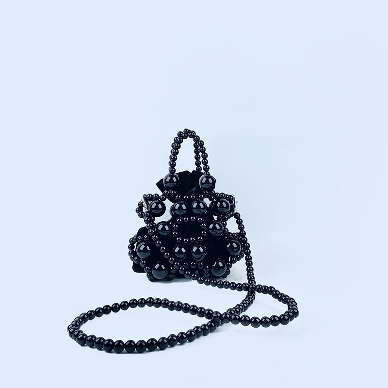 Sac à main de forme concave avec perles sombres pour célébrités d'Internet, sac messager tendance 