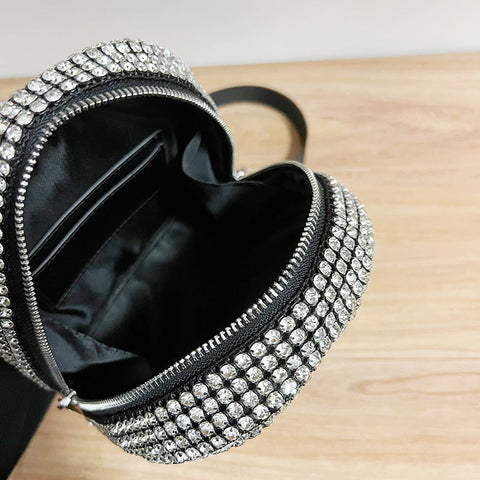 Mini sac à main en diamant avec strass et briques incrustées, sac à bandoulière, petit sac à dos avec diamants intégrés 