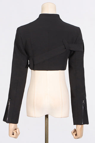 Black dislocation short jacket