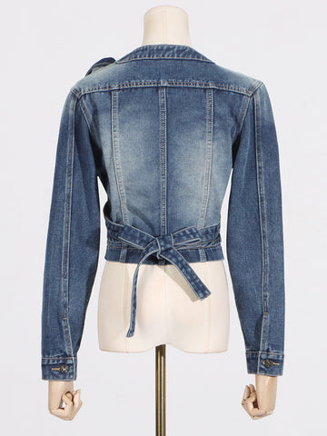 Personalized Short Irregular Collar Denim Jacket