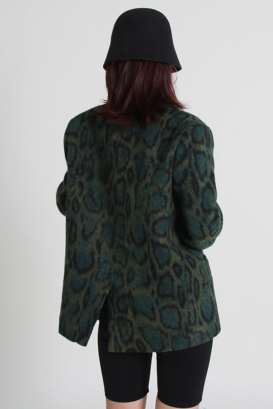 MEAN GREEN LEOPARD BLAZER