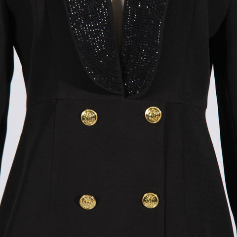 Robe blazer dos nu ornée