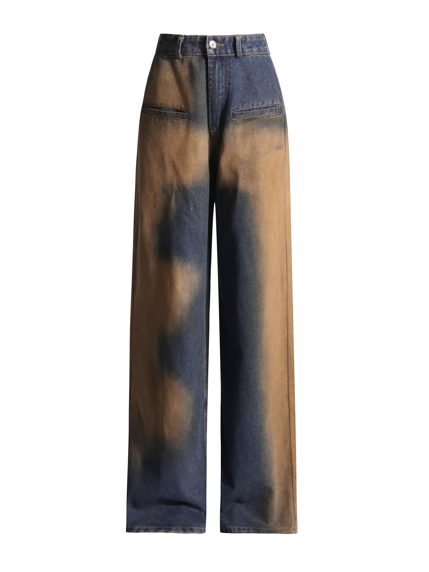 Contrast Color Jeans With Patchwork Design