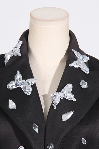 WAIST SLIMMING BUTTERFLY SEQUIN BLAZER