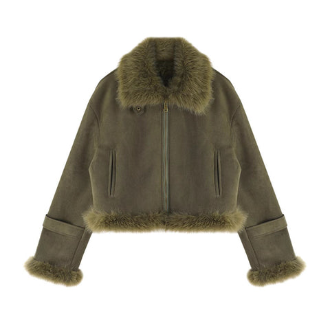 The Jordyn Oversized Cropped Faux Fur Winter Jacket - Multiple Colors