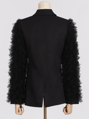 BLAZER WITH RUFFLED TULLE