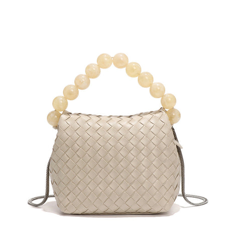 Sac à main en verre tissé vintage Niche All Match Sac à bandoulière Sac à bandoulière simple et tendance pour femmes 