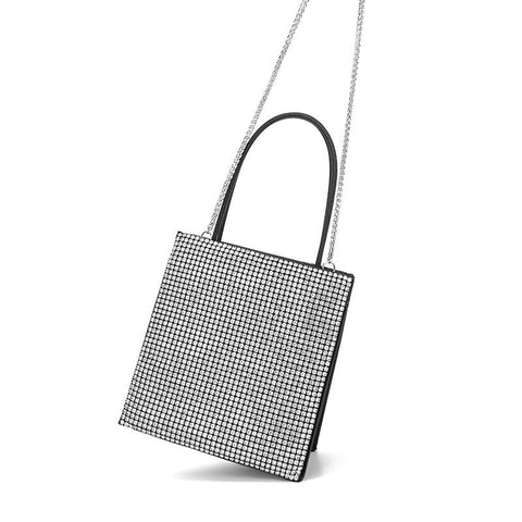 Strass Tote Kette Diamant College Schulter Umhängetasche 