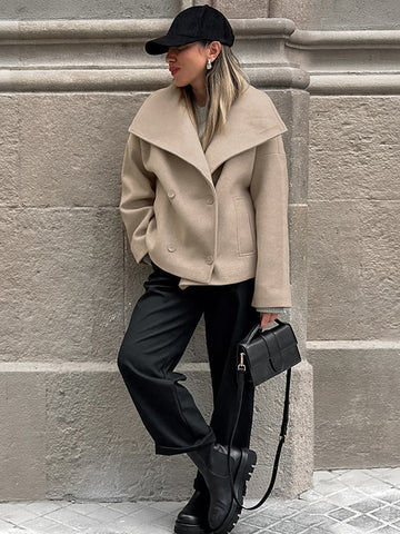 Khaki Long Sleeve Coat