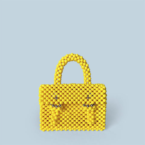 Mallette perlée faite à la main Superbe sac carré Sac à bandoulière décontracté Sac à bandoulière portable 