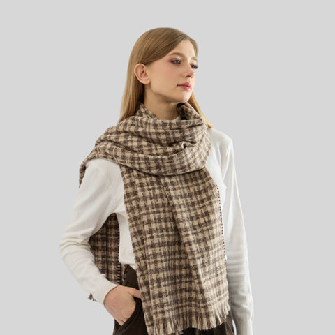 Scarf All Match Bag Edge Plaid Scarf Korean Thick Warm Scarf