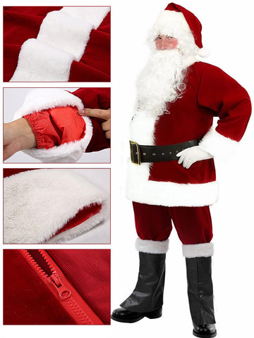 Unisex Christmas Santa Costume Fancy Dress Outfit Cosplay Party HolidaySet