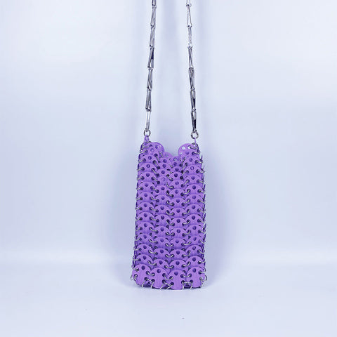 Sac messager en métal doré à paillettes fait à la main pour téléphone portable, sac de niche pour femmes 