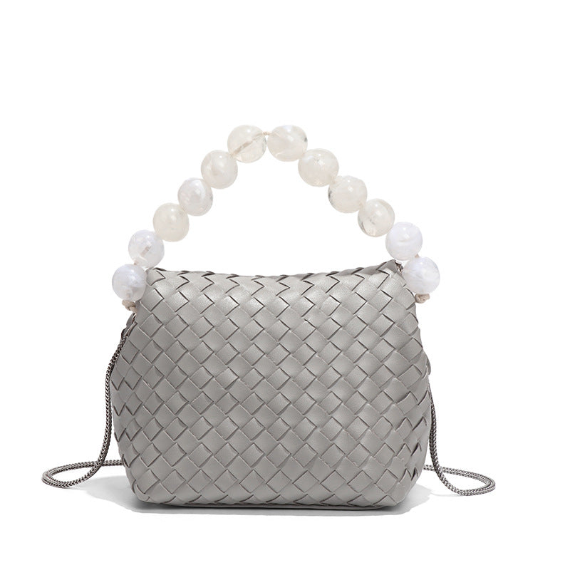 Sac à main en verre tissé vintage Niche All Match Sac à bandoulière Sac à bandoulière simple et tendance pour femmes 