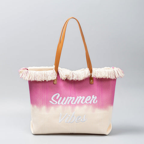 Embroidered Tote Bag Tassel Canvas Bag Magnetic Snap Office Bag Underarm Bag Beach Shoulder Bag Summer