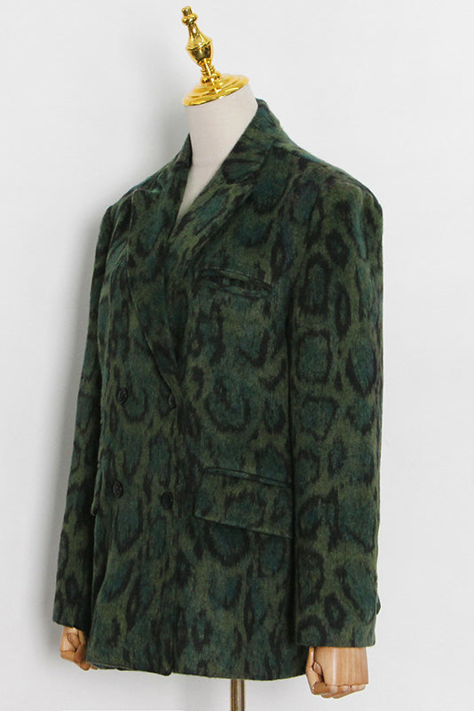 MEAN GREEN LEOPARD BLAZER