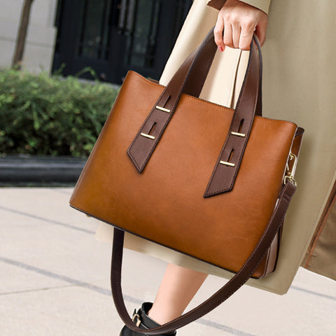 Sac à main simple élégant grande capacité multi-compartiments sac à bandoulière travail bureau sac messager 