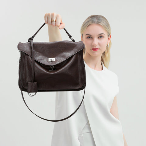 Sac à la mode en cuir souple tanné végétal léger de luxe de grande capacité sac de bureau sac messager de haute qualité sac messager 