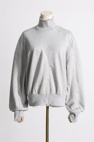 Edgy Off Shoulders Sweatshirt With Zippers