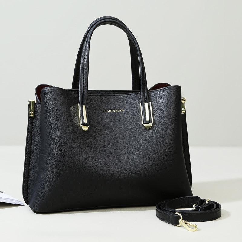 Sacs à main Sac à bandoulière de grande capacité Sac à main élégant en cuir souple pour mère Sac à bandoulière de bureau 