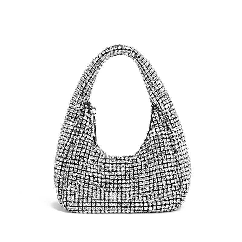 Glänzende Diamant Blingbling Internet Celebrity One Shoulder Crossbody Kette Make-up Handytasche 