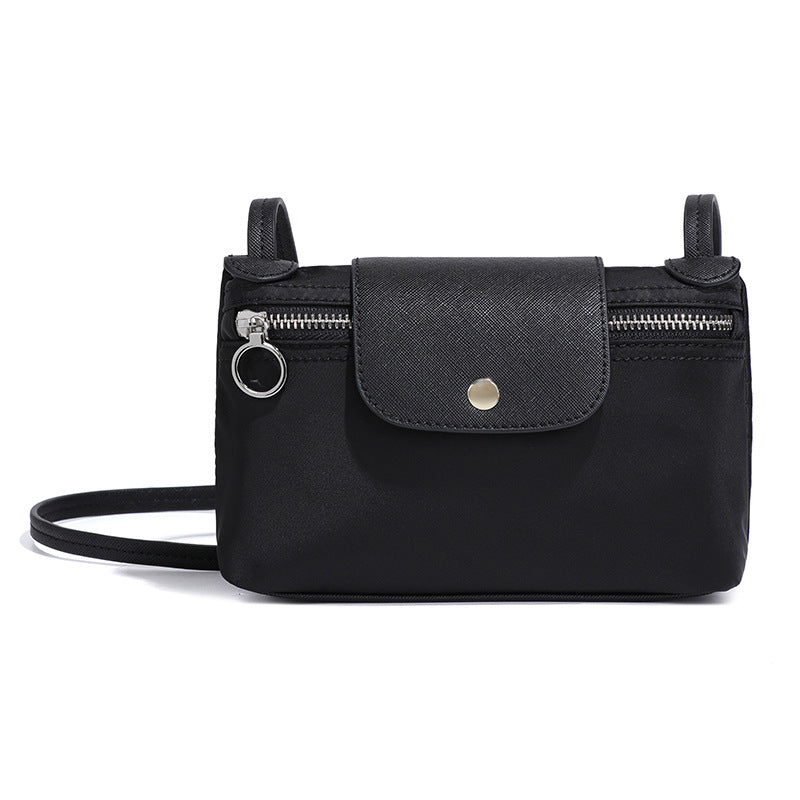 Retro Mini Knödel Tasche Nylon Clutch Münzbörse Kosmetiktasche Schulter Crossbody Kleine quadratische Tasche 