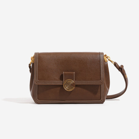 Sac à bandoulière carré en cuir souple de petite taille rétro de Niche High Sense Sac à bandoulière de bureau 