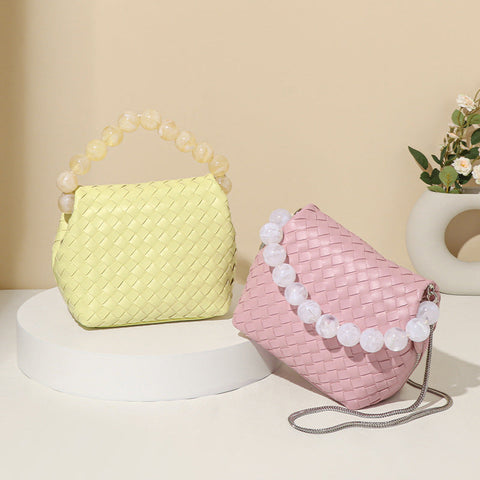 Sac à main en verre tissé vintage Niche All Match Sac à bandoulière Sac à bandoulière simple et tendance pour femmes 