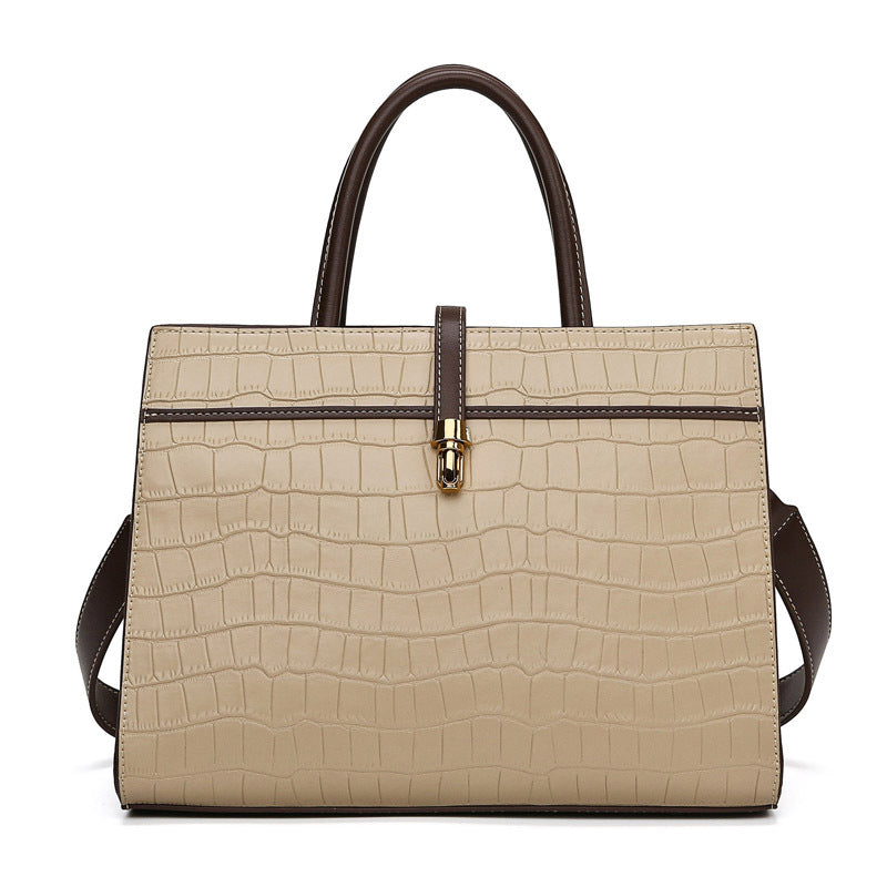 Sac à main motif crocodile texture dame simple bureau grande capacité coréen occidental sac fourre-tout 
