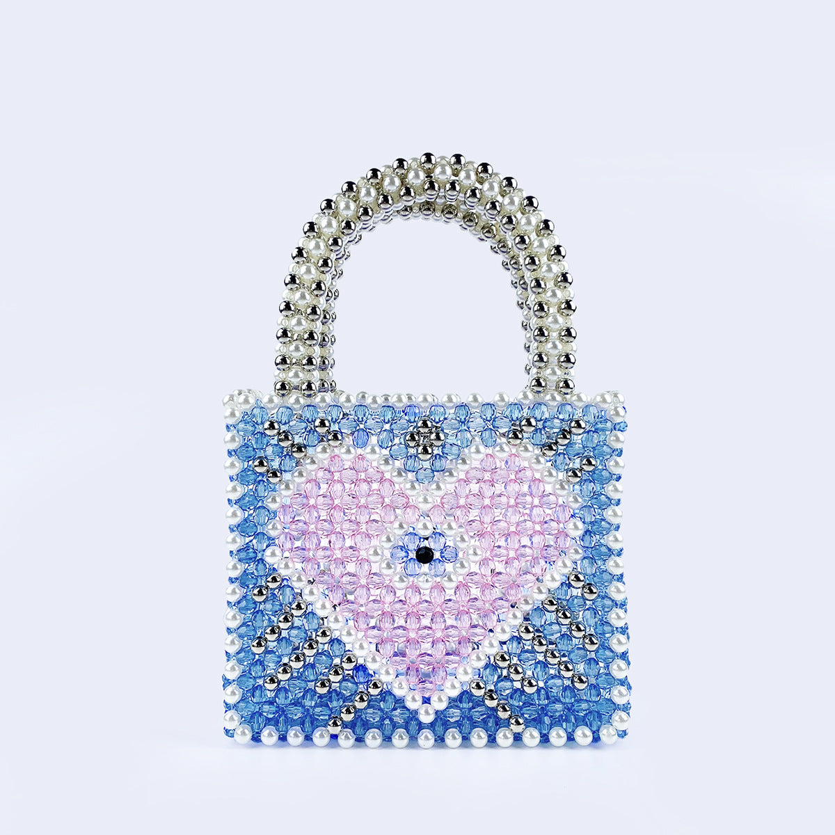 Sac à perles Fengshen Fairy Color Value Blue Heart Shaped Color Matching Shining Large Capacity Handmade Hand Carrying Love 