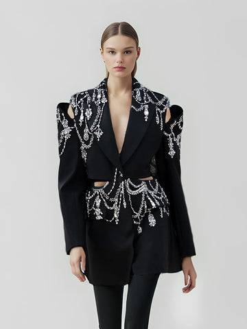 Robe blazer ornée