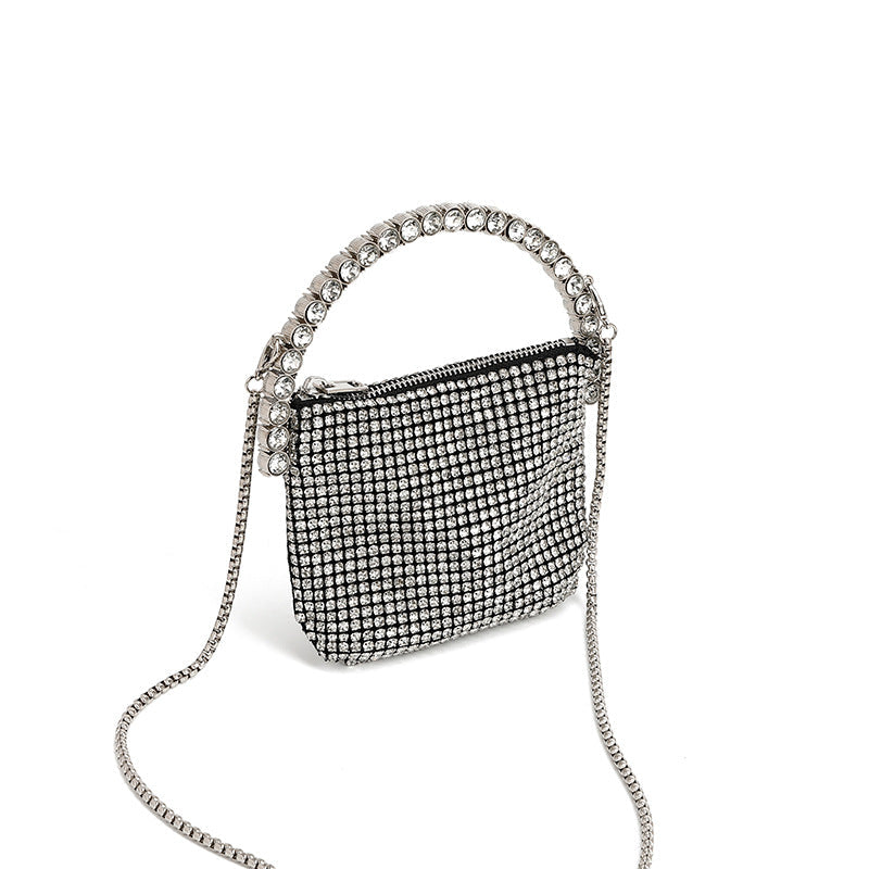 Sac à main Soft Diamond Le petit sac carré pour dîner Sac à bandoulière avec chaîne 