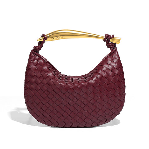 Sac à sardines tissé à la conception d'intérêt spécial Sac à bandoulière simple en métal portable et décontracté pour femmes 