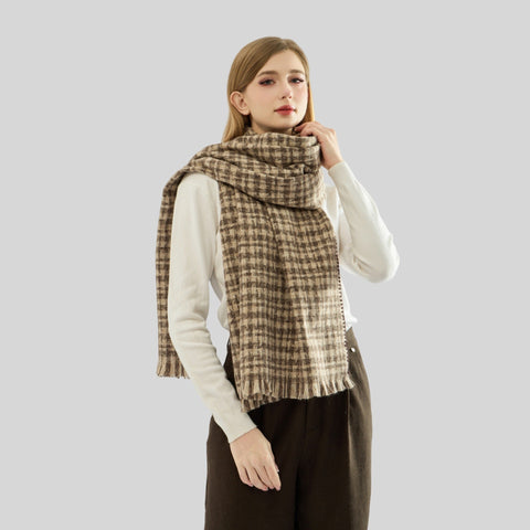 Scarf All Match Bag Edge Plaid Scarf Korean Thick Warm Scarf