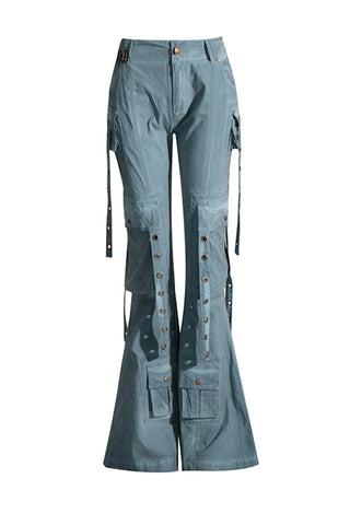 Pantalon cargo évasé