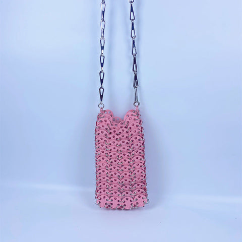 Sac messager en métal doré à paillettes fait à la main pour téléphone portable, sac de niche pour femmes 