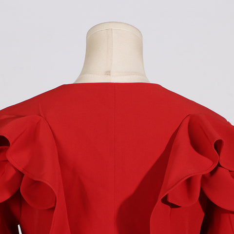 RED RUFFLE JACKET